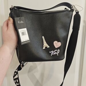 Karl Lagerfeld Black Shoulder Bag with Strap